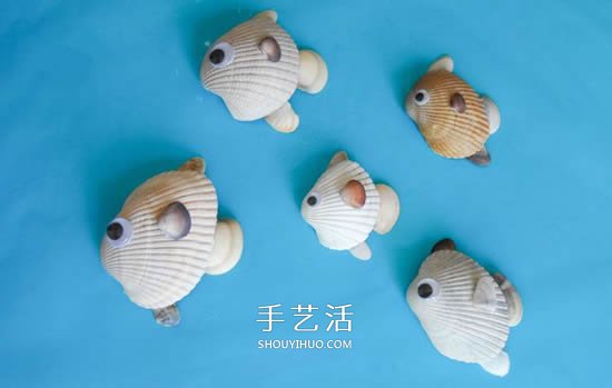 海邊撿回的貝殼 手工拼貼可愛小魚的圖解教程 -  rpnrmr.com