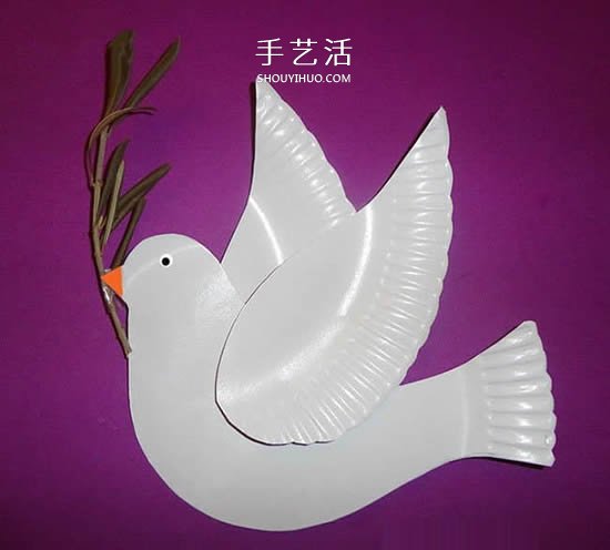 紙盤廢物利用 手工制作國慶節(jié)和平鴿的方法 -  rpnrmr.com