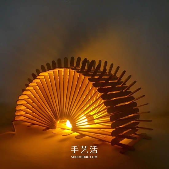 200根雪糕棍手工制作漂亮拱橋燈罩的方法教程 -  rpnrmr.com