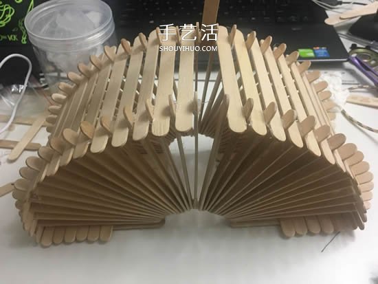 200根雪糕棍手工制作漂亮拱橋燈罩的方法教程 -  rpnrmr.com