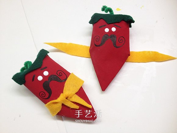 幼兒園卷紙筒廢物利用 手工制作大胡子紅辣椒 -  rpnrmr.com