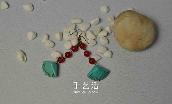 復古風格綠松石貝殼耳環(huán)的DIY制作圖解教程 -  rpnrmr.com