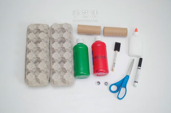 幼兒園用雞蛋盒手工制作鱷魚的方法教程 -  rpnrmr.com