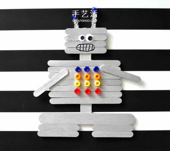 兒童簡單自制雪糕棍機(jī)器人的手工制作教程 -  rpnrmr.com