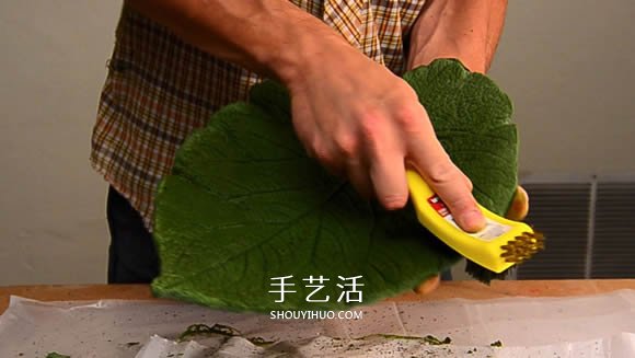 水泥混凝土葉子裝飾盤制作 也可以當(dāng)水果盤用！ -  rpnrmr.com