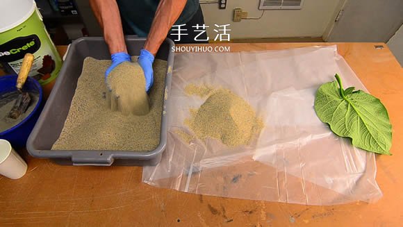 水泥混凝土葉子裝飾盤制作 也可以當(dāng)水果盤用！ -  rpnrmr.com