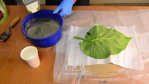 水泥混凝土葉子裝飾盤制作 也可以當(dāng)水果盤用！ -  rpnrmr.com