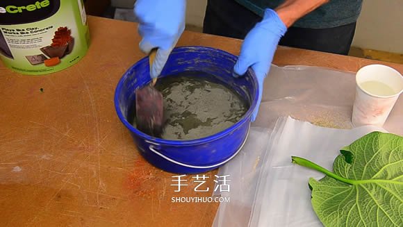 水泥混凝土葉子裝飾盤制作 也可以當(dāng)水果盤用！ -  rpnrmr.com