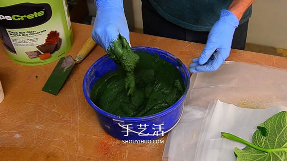 水泥混凝土葉子裝飾盤制作 也可以當(dāng)水果盤用！ -  rpnrmr.com