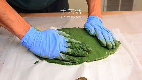 水泥混凝土葉子裝飾盤制作 也可以當(dāng)水果盤用！ -  rpnrmr.com