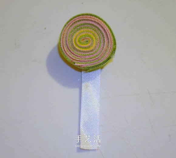 緞帶棒棒糖發(fā)卡的制作方法 可愛(ài)還不用手縫 -  rpnrmr.com
