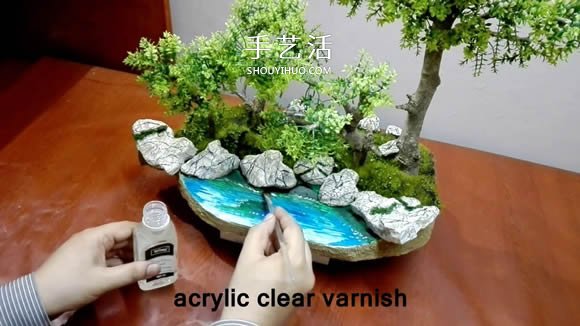 簡單自制迷你池塘裝飾擺件的制作方法教程 -  rpnrmr.com