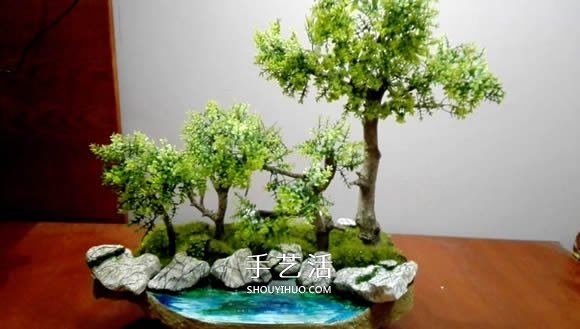 簡單自制迷你池塘裝飾擺件的制作方法教程 -  rpnrmr.com