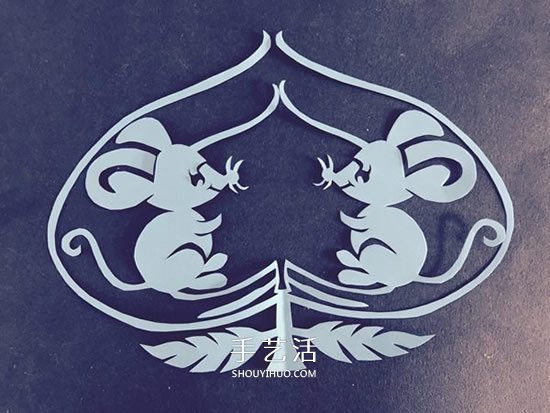 桃子里的老鼠！漂亮窗花的剪紙方法教程 -  rpnrmr.com