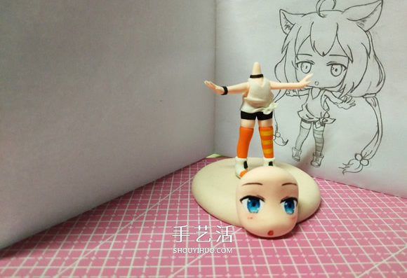 超輕粘土手工制作貓宮女孩人偶的制作方法 -  rpnrmr.com