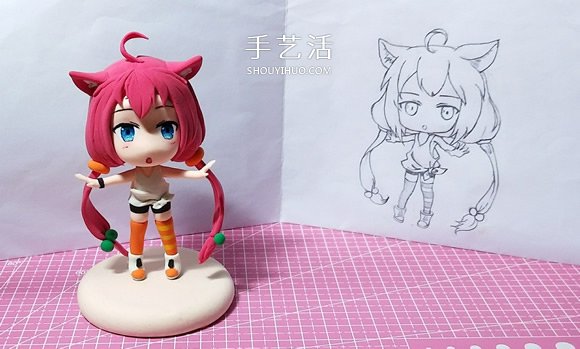 超輕粘土手工制作貓宮女孩人偶的制作方法 -  rpnrmr.com