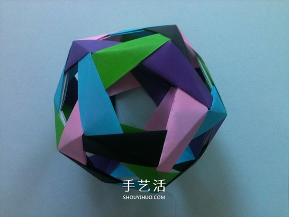 模塊化折紙十二面體的折法步驟詳細(xì)圖解 -  rpnrmr.com