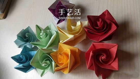 簡(jiǎn)單又漂亮玫瑰花的折紙方法圖解步驟 -  rpnrmr.com