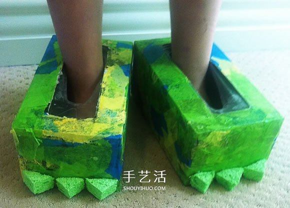 紙巾盒廢物利用 手工制作萬圣節(jié)怪物鞋 -  rpnrmr.com