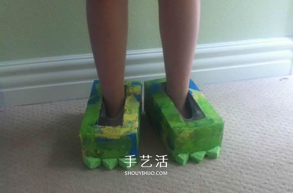 紙巾盒廢物利用 手工制作萬圣節(jié)怪物鞋 -  rpnrmr.com