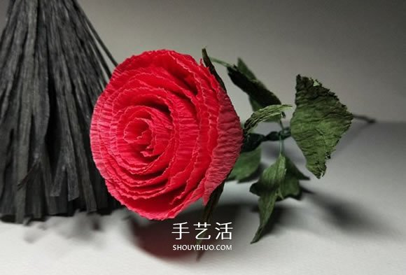 皺紋紙手工制作火紅玫瑰花的方法 簡單漂亮！ -  rpnrmr.com