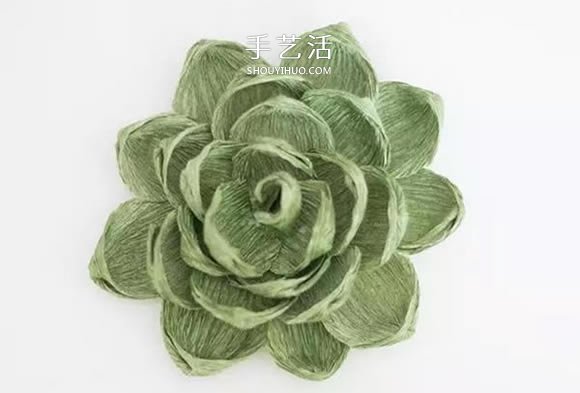 皺紋紙手工制作逼真多肉植物裝飾擺件的方法 -  rpnrmr.com