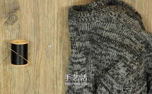 普通開衫毛衣改造 DIY露肩皺褶上衣的方法 -  rpnrmr.com
