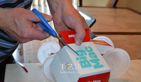 麥當(dāng)勞包裝盒廢物利用 手工制作酷炫賽車模型 -  rpnrmr.com
