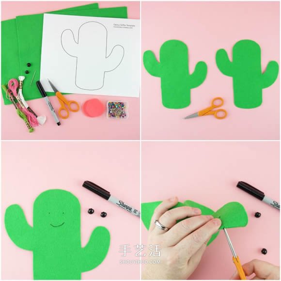 簡(jiǎn)單又可愛(ài)布藝仙人掌玩偶的制作方法圖解 -  rpnrmr.com