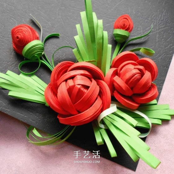 衍紙手工制作絕美玫瑰花的方法圖解 -  rpnrmr.com