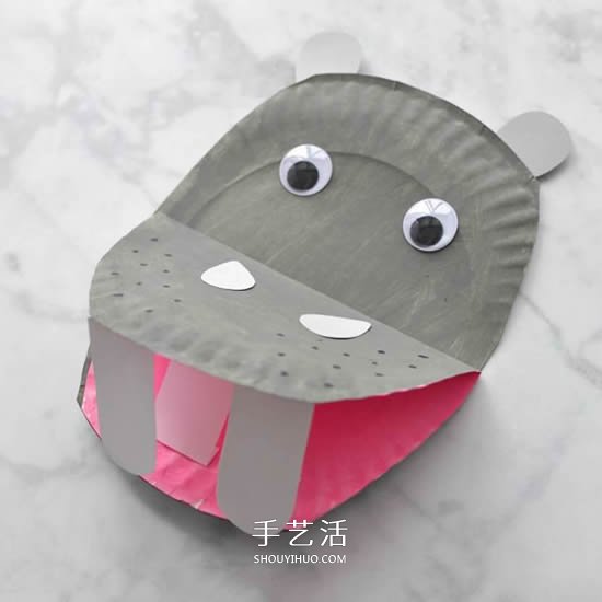 幼兒園手工制作紙盤河馬的圖解教程 -  rpnrmr.com