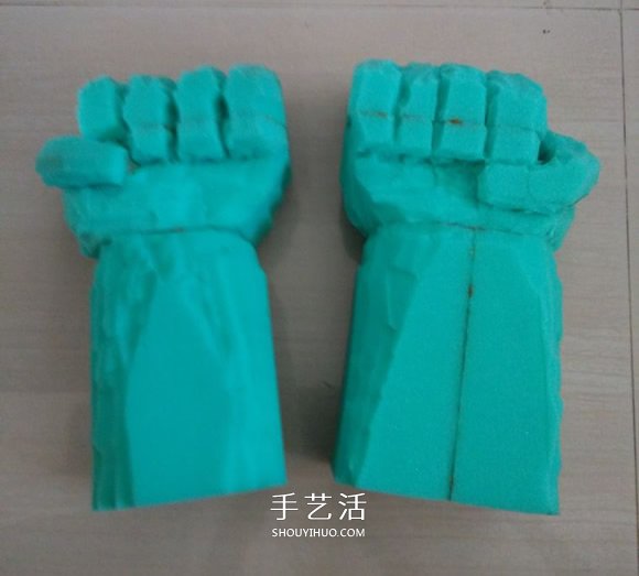 海綿手工制作綠巨人手套的方法 -  rpnrmr.com
