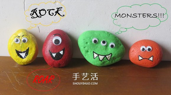 萬圣節(jié)怪物石頭畫入門教程 -  rpnrmr.com