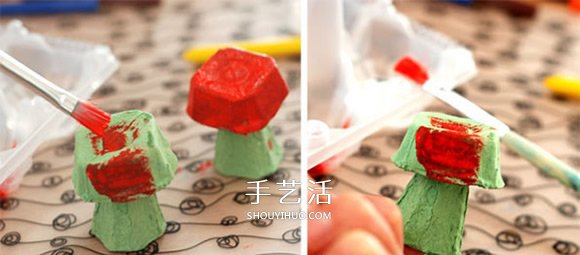 雞蛋托手工制作蘑菇的方法 -  rpnrmr.com