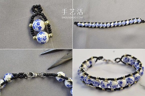 中國(guó)風(fēng)陶瓷珠子手鏈的制作方法圖解 -  rpnrmr.com