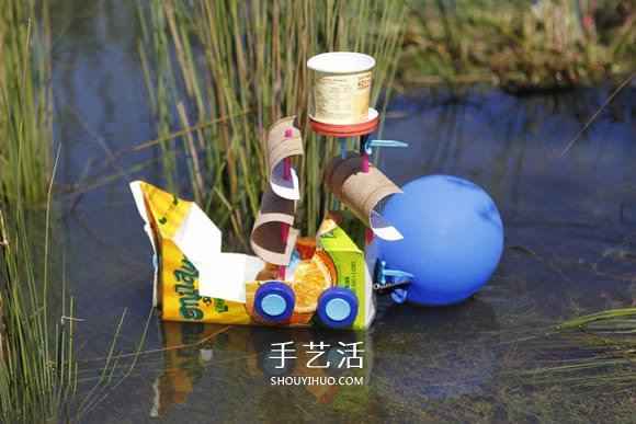 果汁盒手工制作氣球海盜船圖解 -  rpnrmr.com