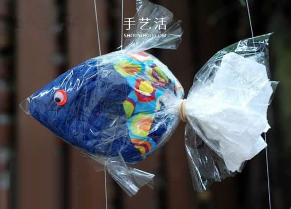 塑料袋簡(jiǎn)單手工制作小魚裝飾的教程 -  rpnrmr.com