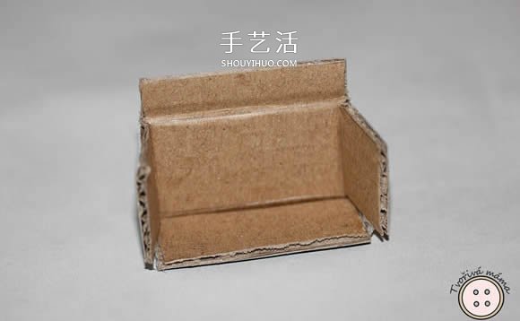 瓦楞紙板手工制作微型扶手椅圖解教程 -  rpnrmr.com