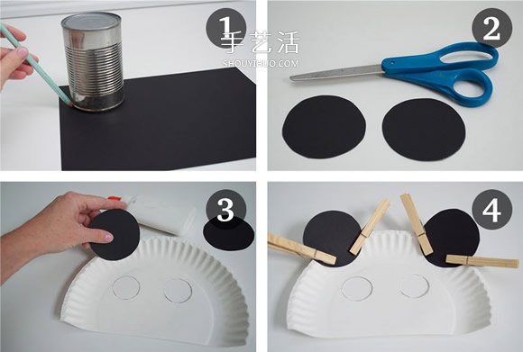 紙盤手工制作可愛大熊貓面具圖解教程 -  rpnrmr.com