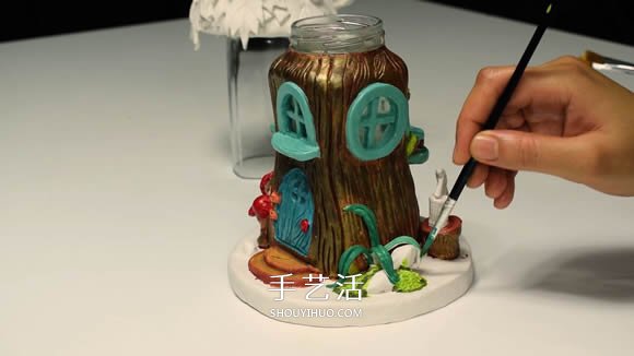 紙粘土和玻璃瓶手工制作童話小屋 -  rpnrmr.com
