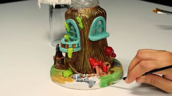 紙粘土和玻璃瓶手工制作童話小屋 -  rpnrmr.com