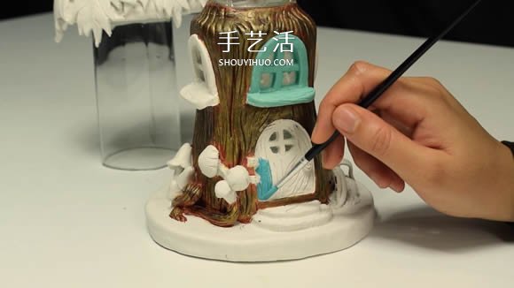 紙粘土和玻璃瓶手工制作童話小屋 -  rpnrmr.com