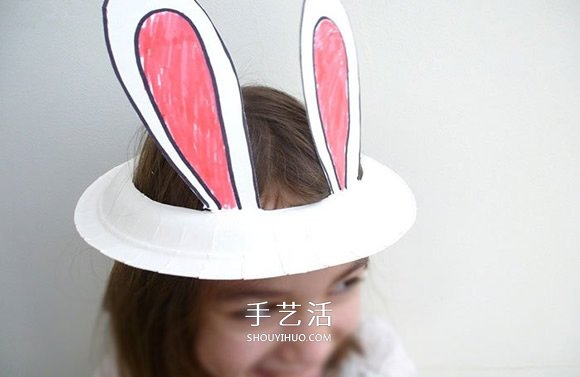 紙盤手工制作可愛兔子帽圖解教程 -  rpnrmr.com