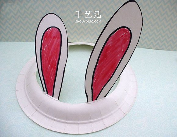 紙盤手工制作可愛兔子帽圖解教程 -  rpnrmr.com