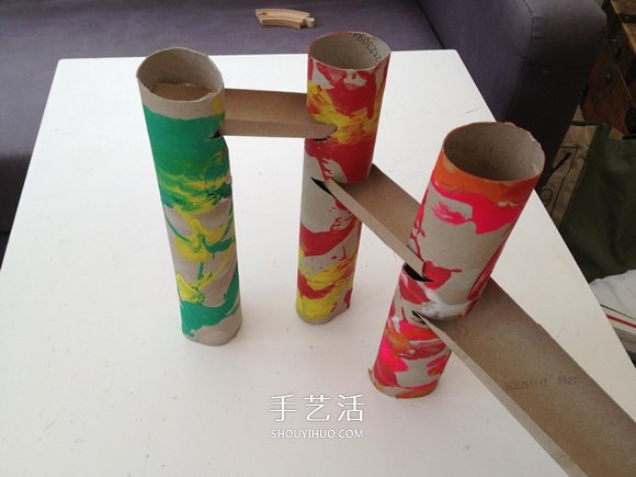 卷紙筒手工制作滾彈珠玩具的教程 -  rpnrmr.com