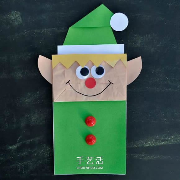 紙袋手工制作圣誕精靈木偶的教程 -  rpnrmr.com