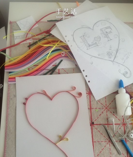自制結婚禮物-愛心衍紙畫的制作方法 -  rpnrmr.com