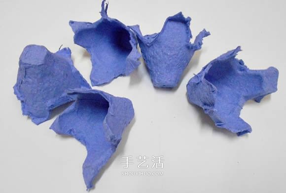 雞蛋托手工制作玫瑰花燈的圖解教程 -  rpnrmr.com