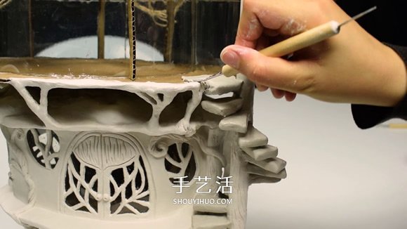 利用廢棄回收材料DIY童話樹屋燈的教程 -  rpnrmr.com
