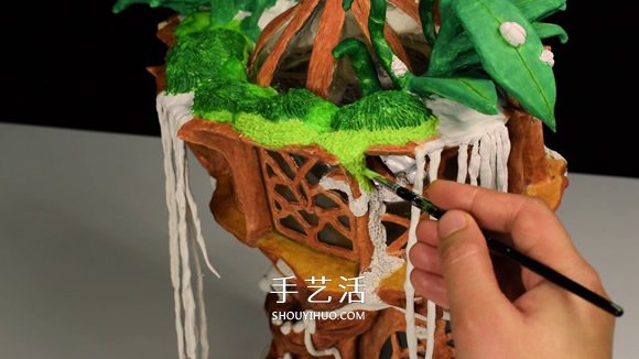 利用廢棄回收材料DIY童話樹屋燈的教程 -  rpnrmr.com